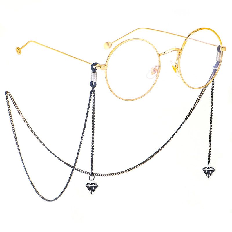 Fashion Black Rhinestone Glasses Chain Nhbc143643