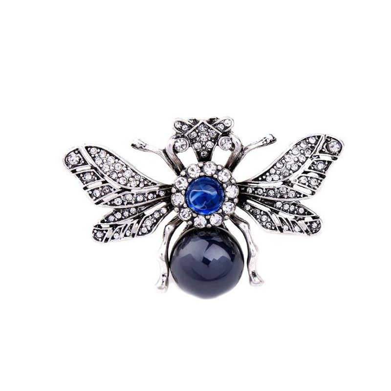 Vintage Shiny Rhinestone Personality Insect Texture Brooch Nhqd143740