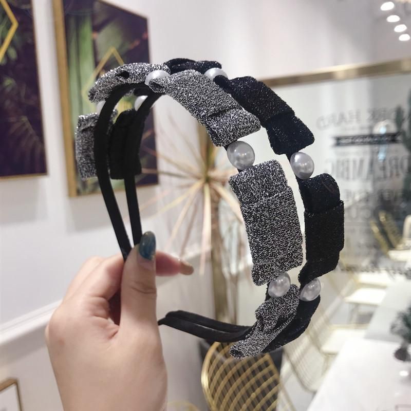 Korean Version Of The Simple Multi-bow Gilding Fabric Fine Side Headband Nhsm143771