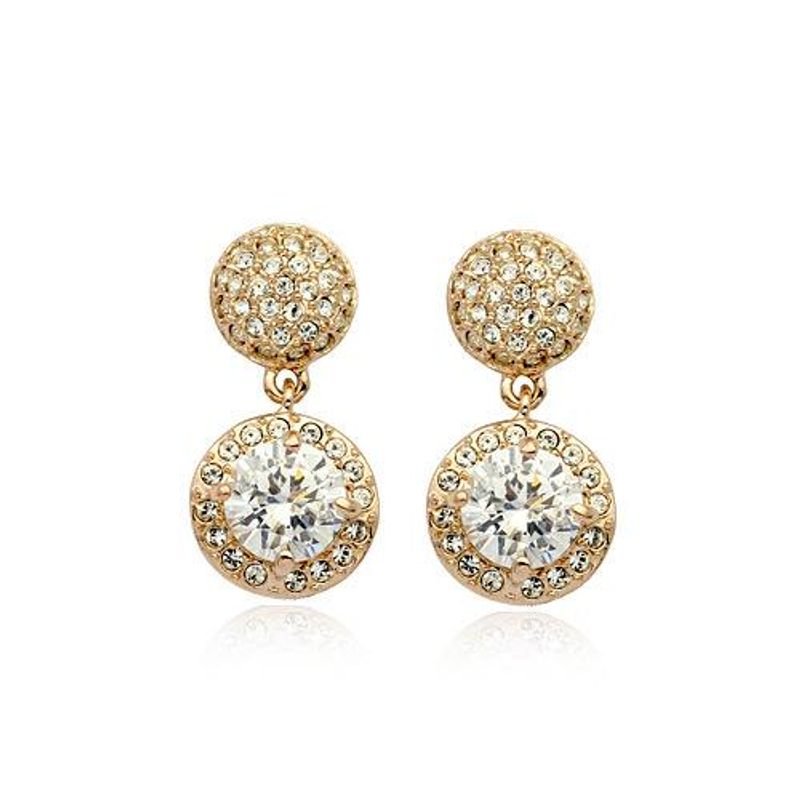 Europäische Und Amerikanische Mode Ohrringe Mit Diamanten, Runde Ohrringe, Exquisite Diamant-kristall-ohrringe, Außenhandels Schmuck 125355