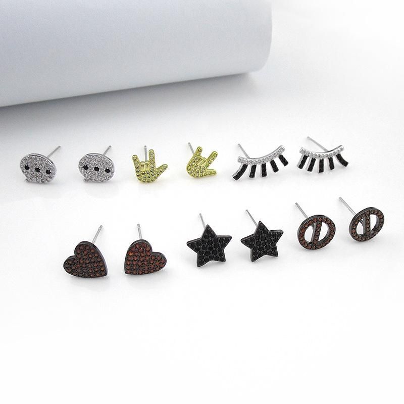 Korean Version Of The Personality Cute Fun Mini Symbol Earrings Nhlj143926