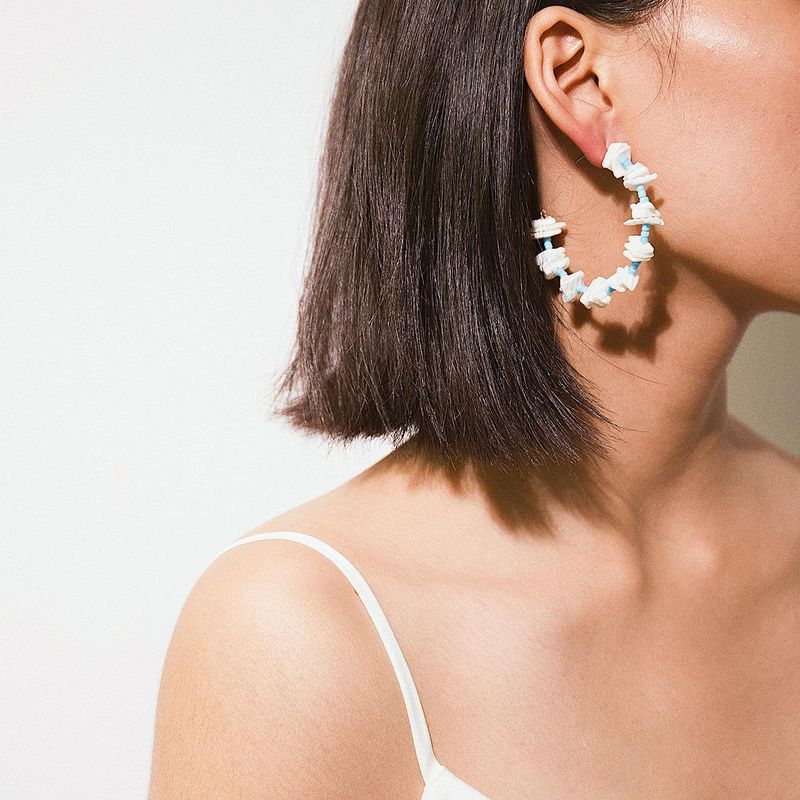Fashion Shell Fragments, Rice Beads, Mix And Match, Semi-circular Earrings Nhxr144512