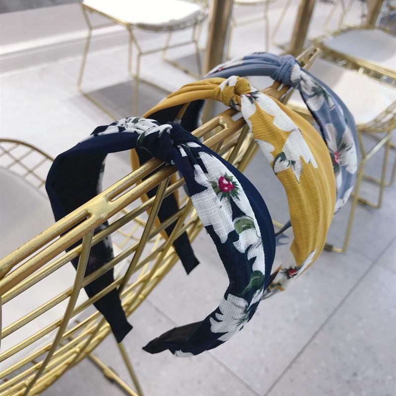 Retro Fabric Imitation Leather Pu Floral Striped Headband Nhsm139190