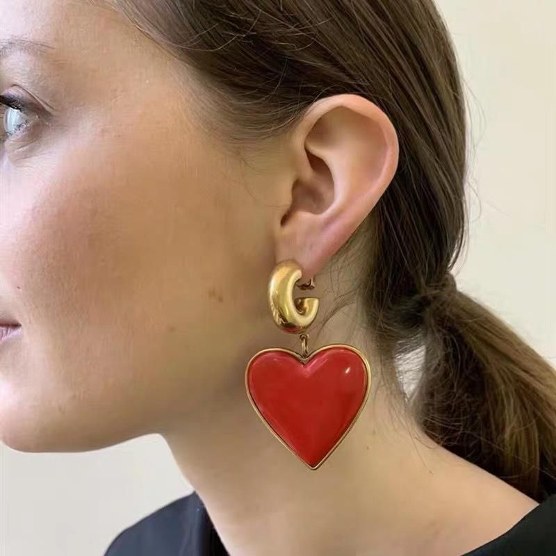 Pendientes De Corazón De Nicho Retro De Temperamento De Moda Nhyq145037