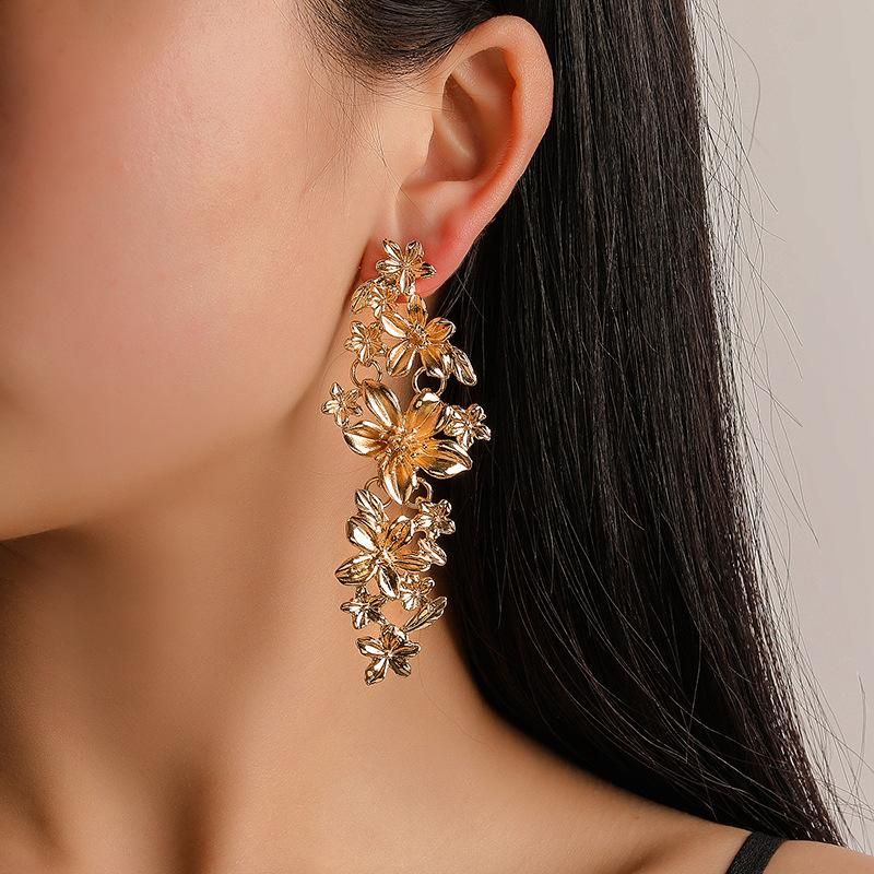 Fashion Flower Alloy Earrings Nhdp145128