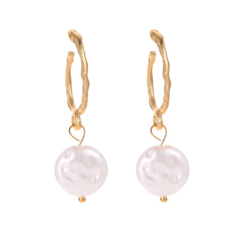 Simple Beads Alloy Round Earrings Nhdp145259