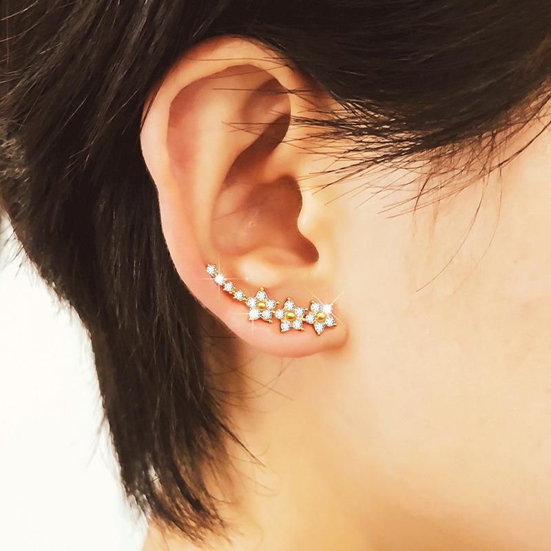 Koreanische Version Der Fünfzackigen Stern Ohrringe 925 Silbernen Nadel Diamanten Kleine Frische Stern Ohrringe Temperament Mini Sternen Himmel Ohrringe Großhandel