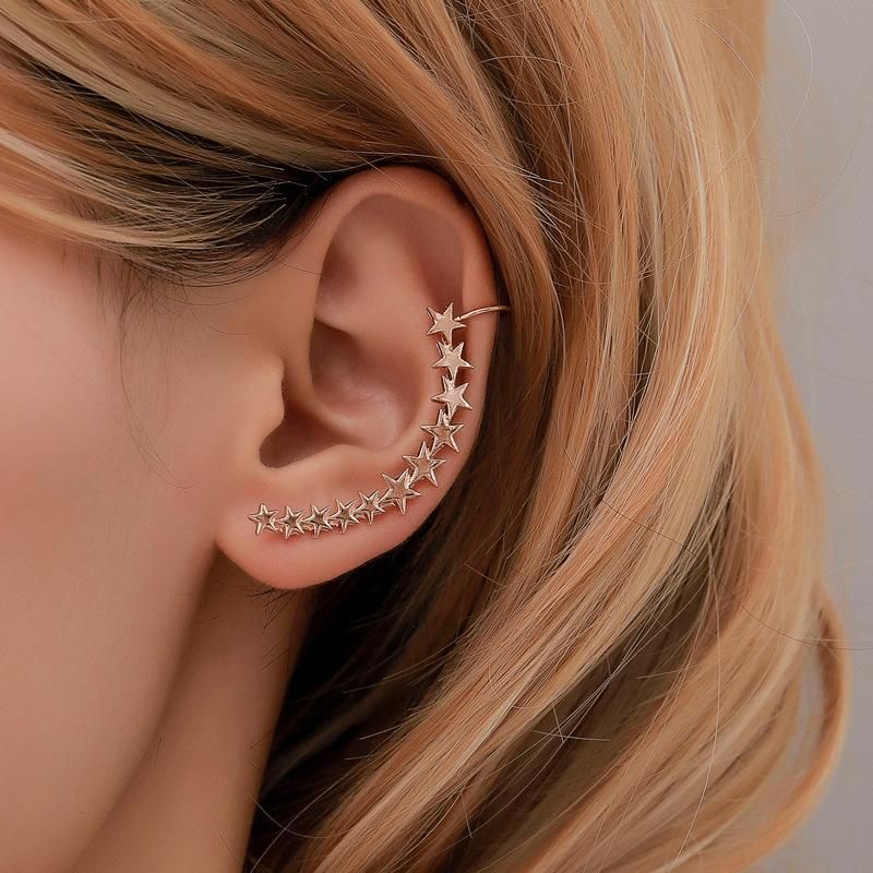 Fashion Five-pointed Star Vintage Metal Ear Cuff Clip Earrings Nhdp145329