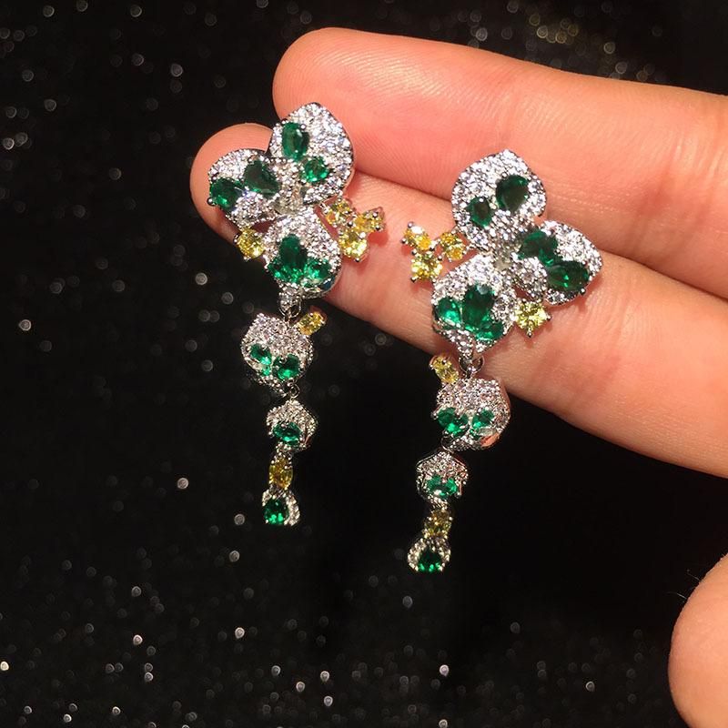 Colorful Emerald Butterfly Earrings Nhwk145615