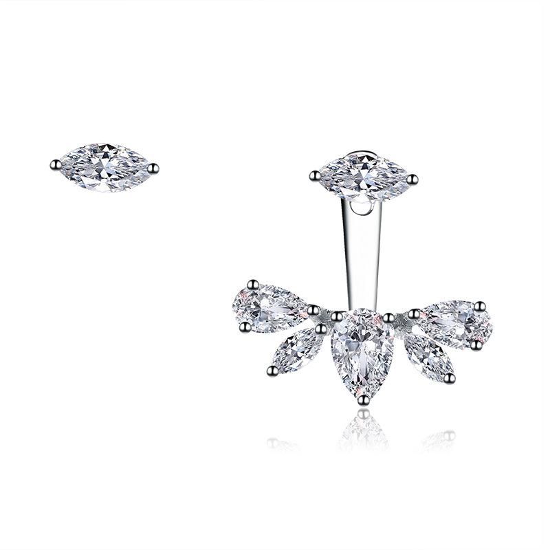 Stylish And Delicate Micro-set Aaa Zircon Asymmetric Earrings Nhlj145679