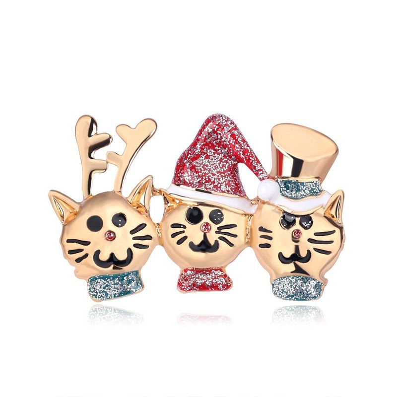 European And American Fashion Cartoon Wild Christmas Cat Brooch Nhdr145741