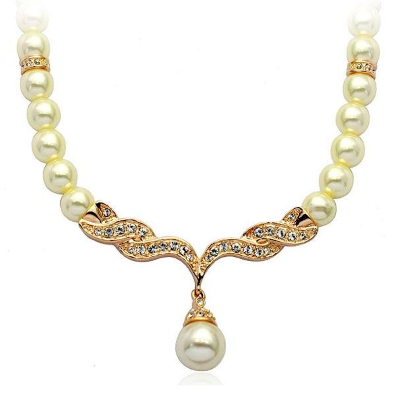 Korean Version Of The Rhinestone Angel Wings Beads Necklace Nhlj145791
