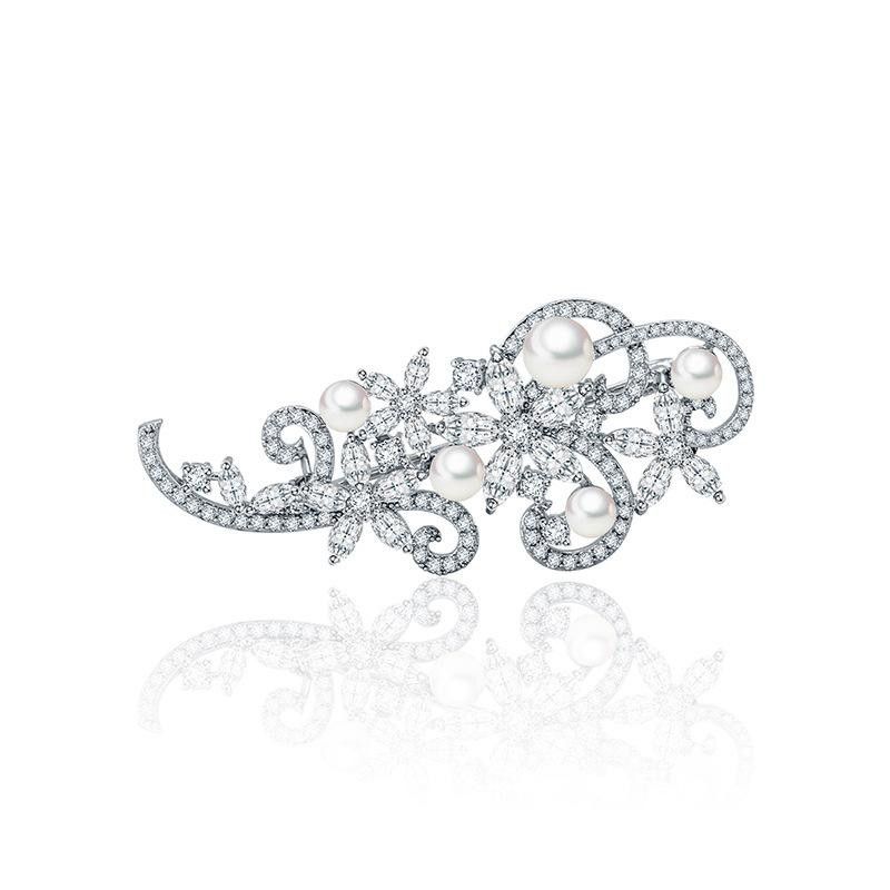 Jinse Yimi Fleur Broche Coréenne Style Aaa Zircon De Mode Automne Et Hiver Chandail Corsage Bijoux En Gros Femelle