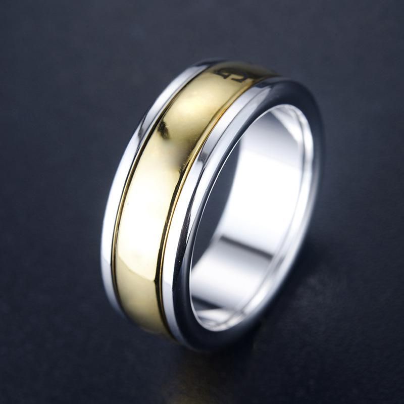 Personal Isierte Einfache Glänzend Vergoldete Gold Ring Weibliche All-match-hipster Edelstahl Ring Schmuck 10826002