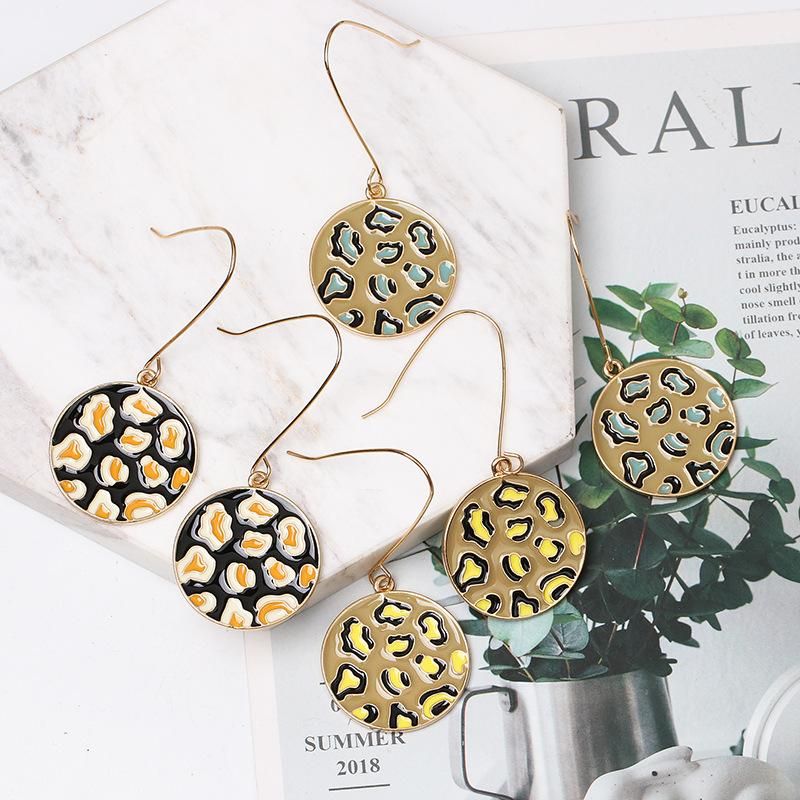 Simple Circle Alloy Drop Oil Earrings Nhjj146813