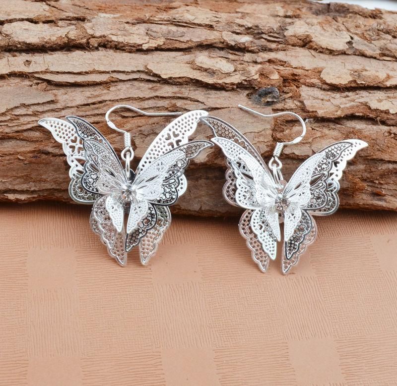 New Hollow Pointed Butterfly Earrings Nhpv146856