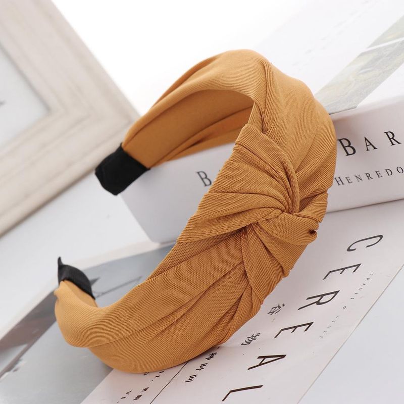 Sweet Milk Silk Solid Color Knotted Headband Nhhv146887