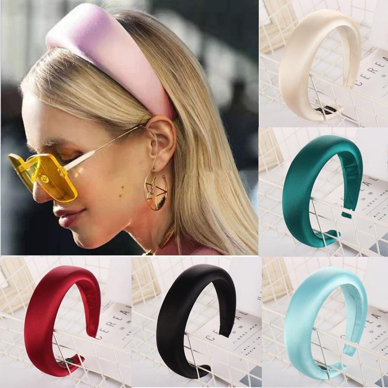 New Fashion Solid Color Alloy Velvet Sponge Headband Nhhv146891