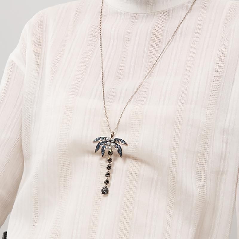Fashion Coconut Tree Tropical Sweater Chain Long Necklace Nhll147019