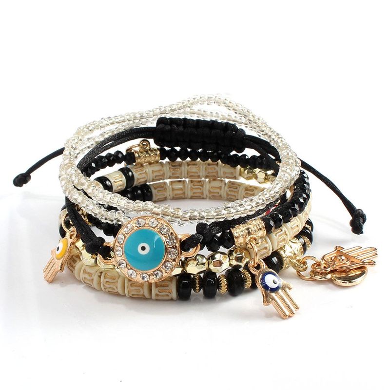 Retro Simple And Colorful Cute Personality Palm Multi-layer Bracelet Nhct147095