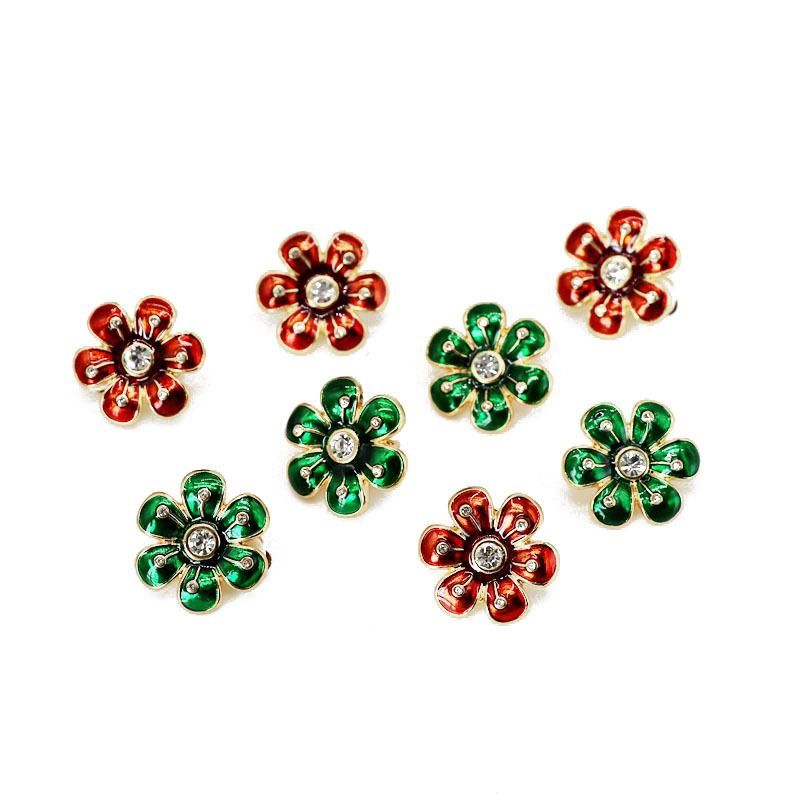 Fashion Red Green Flower Drip Ear Clip Nhom147950