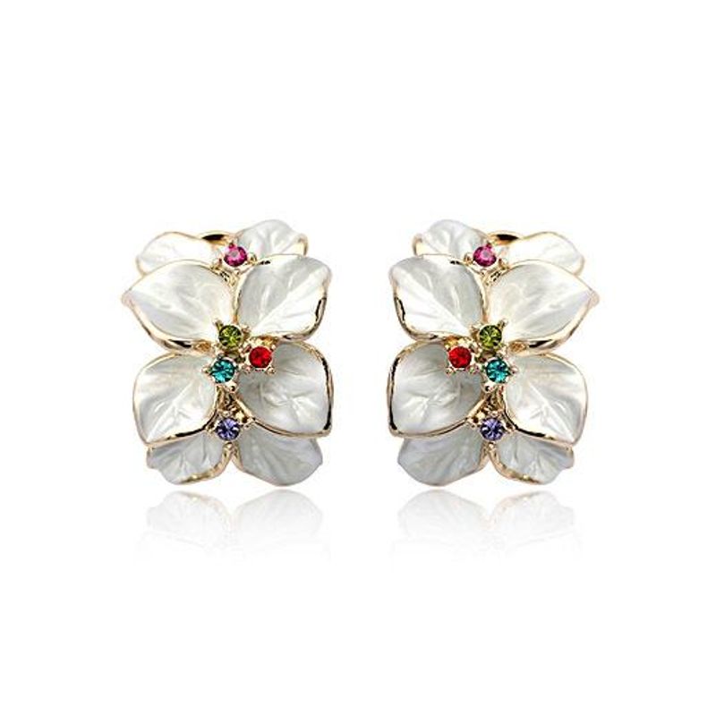 Fashionable Flower-like Red Petals Earrings Nhlj147959