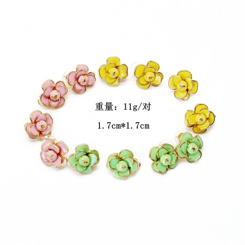 Fashion Candy Color Stereo Petal 925 Alloy Stud Earrings Nhom147990