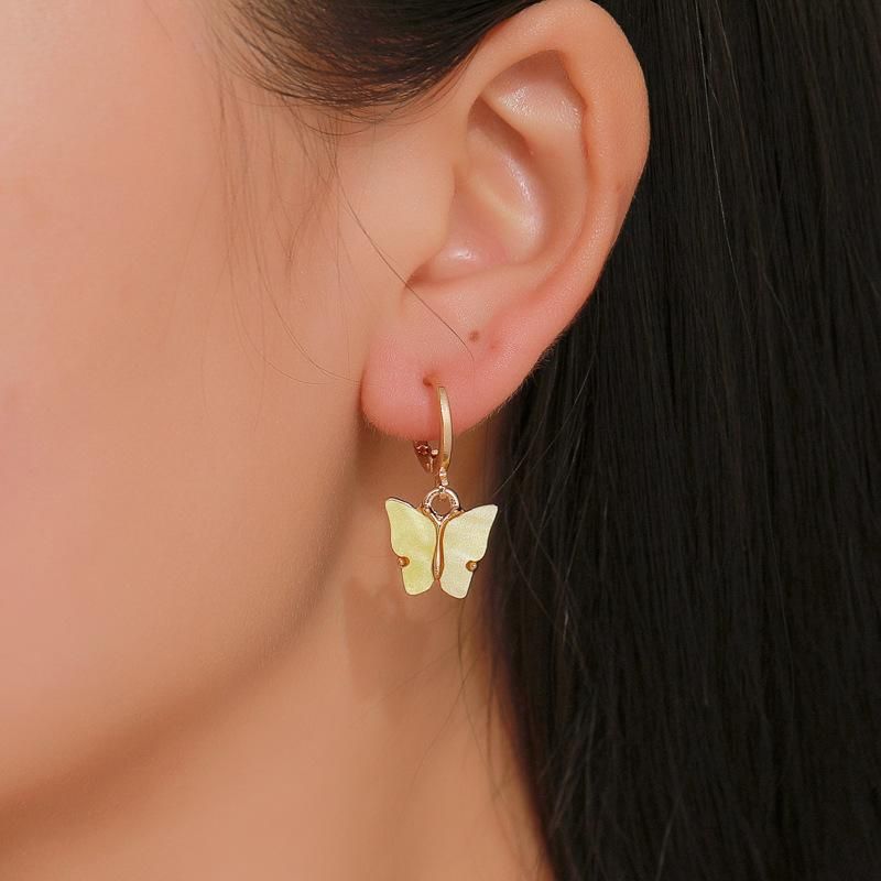 Fashion Color Acrylic Butterfly Earrings Nhdp148002