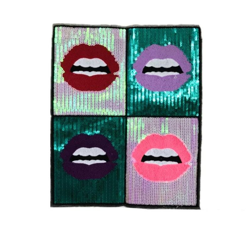 Brilliant Red Lips Large Embroidered Cloth Stickers Nhlt148132