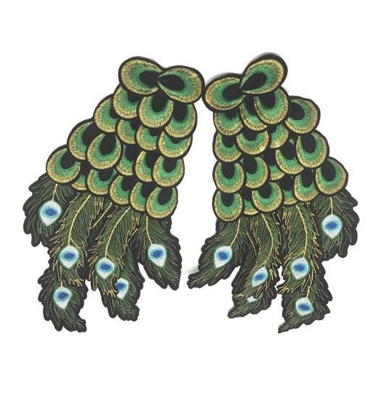 Embroidered Domineering Peacock Feather Wings Nhlt148159