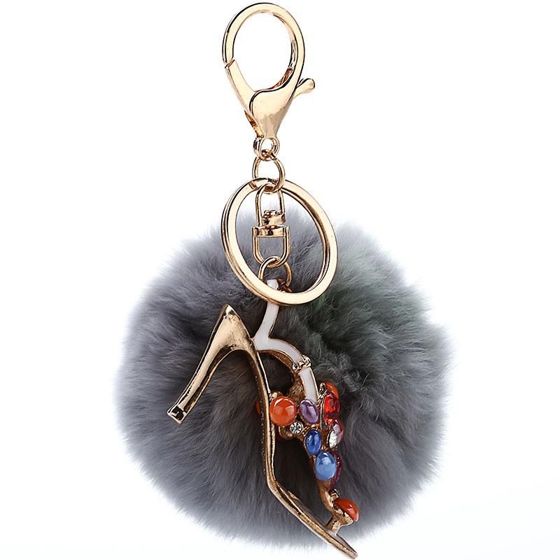 Korea Quality Rex Rabbit Fur Ball Keychain Nhmm148291