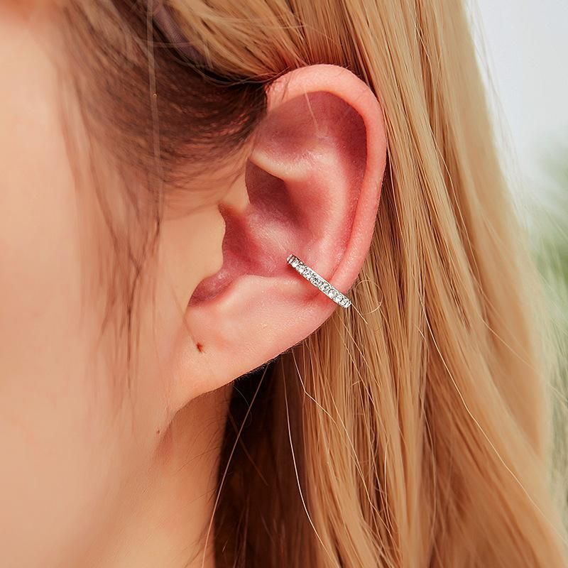 Wholesale Jewelry Lady U Shape Copper Artificial Gemstones Plating Earrings