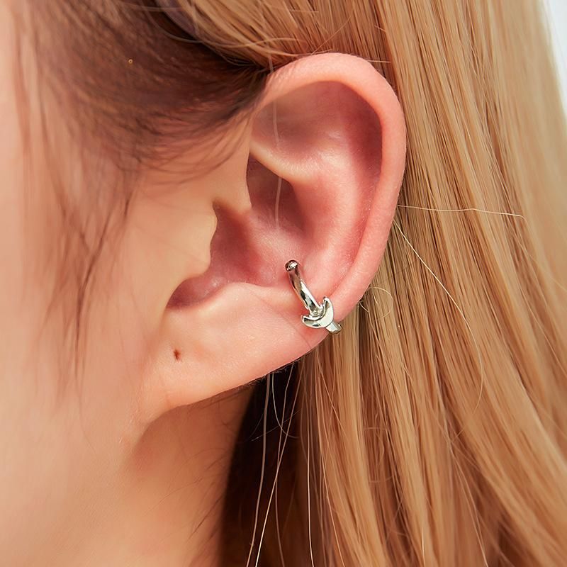 Simple New Alloy Ear Cuff Moon Clip Earrings Nhdp148481