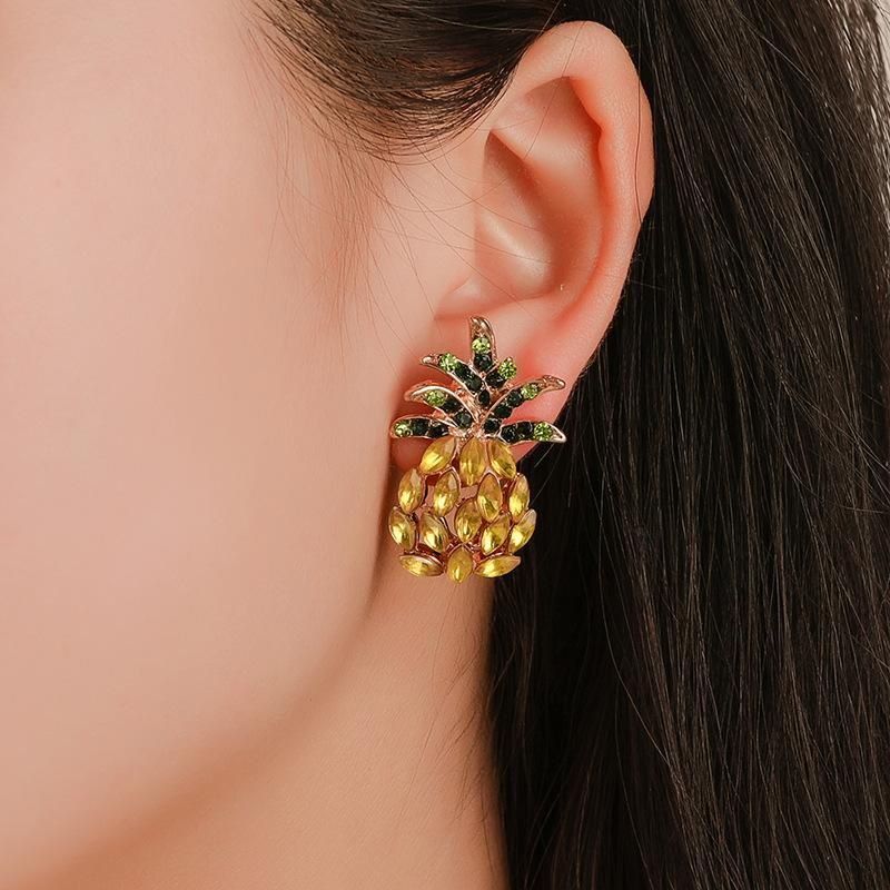 New Sweet Pineapple Studded Stud Earrings Nhdp148588