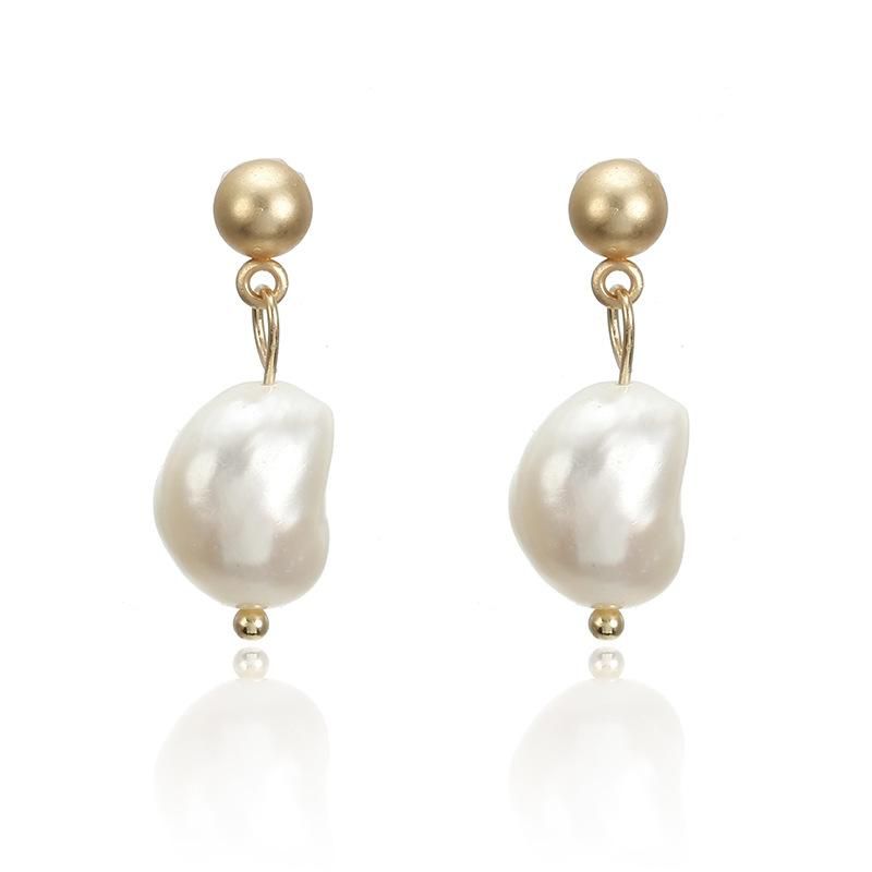 Sleek Minimalist Irregular Beads Earrings Nhpf148621
