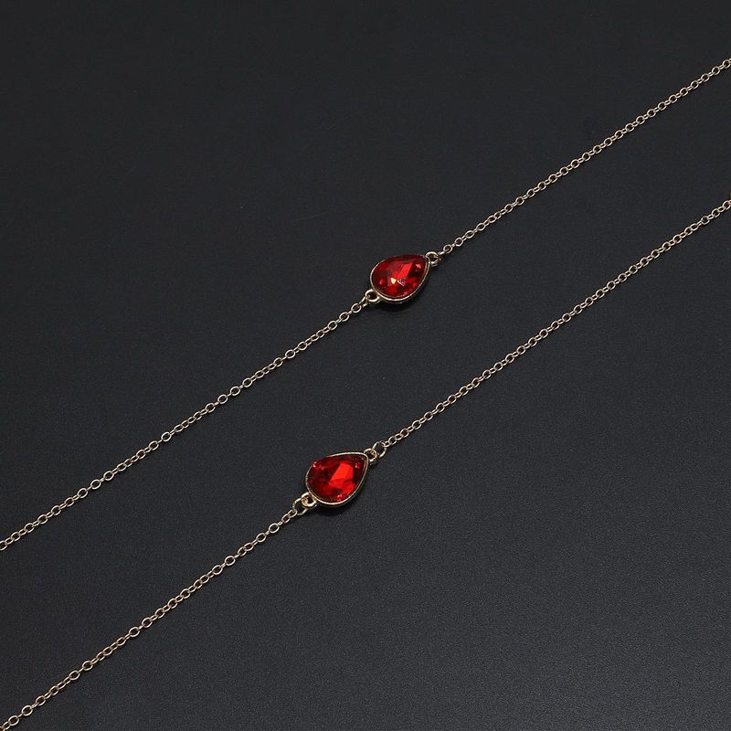 New Red Imitated Crystal Copper Sunglass Chain Nhbc148751