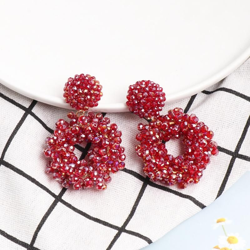 Fashion Imitated Crystal Rice Beads National Wind Earrings Nhjj139814