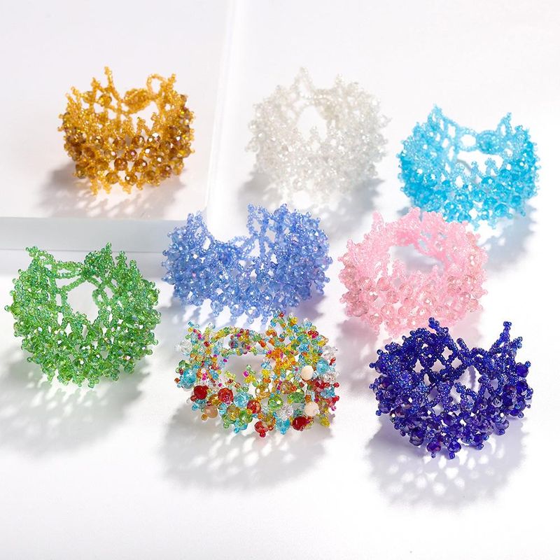 Vente Chaude Tendance Pierre Bracelet Tissage Créatif Perle Résine Perles Rondes Multi-particules Chaîne Chaîne