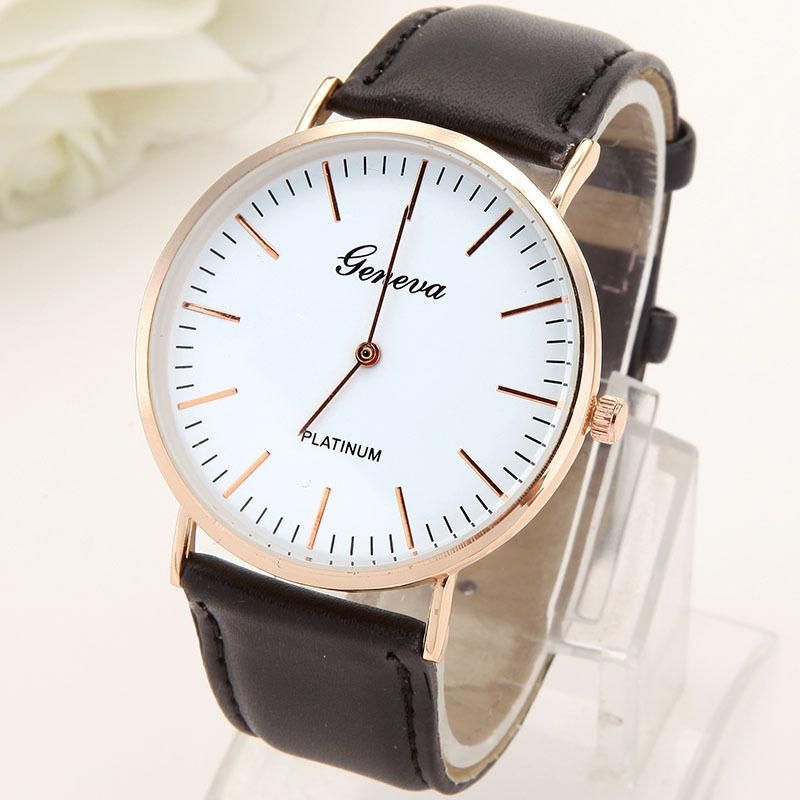 E-commerce Außenhandel Heiße Geneva Uhr Geneva Armband Einfaches Zifferblatt Herren Uhr Uhr Großhandel