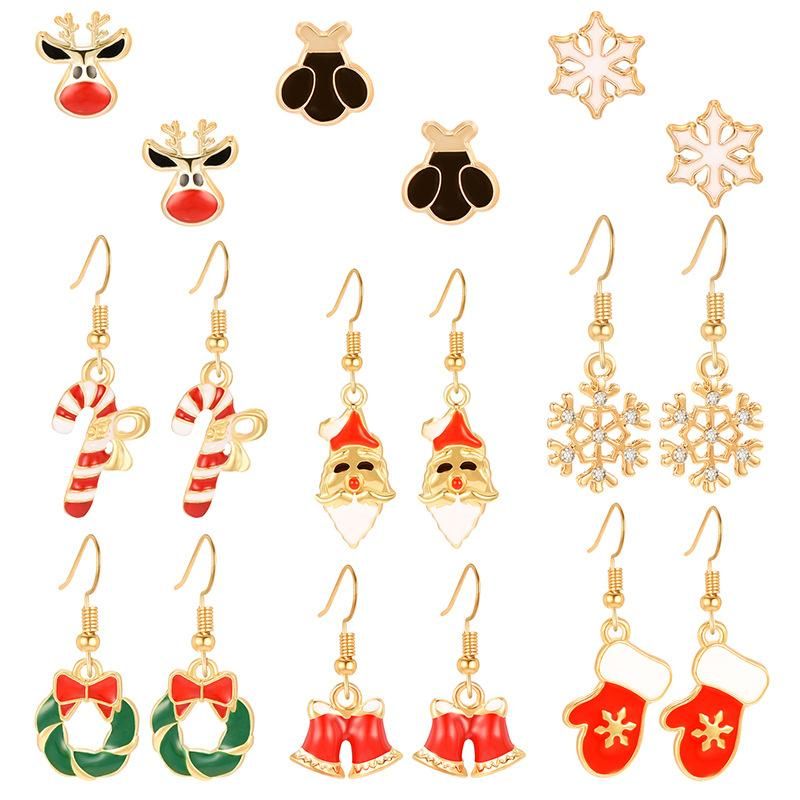 Long Santa Claus Stud Earrings Set Nhxs151241