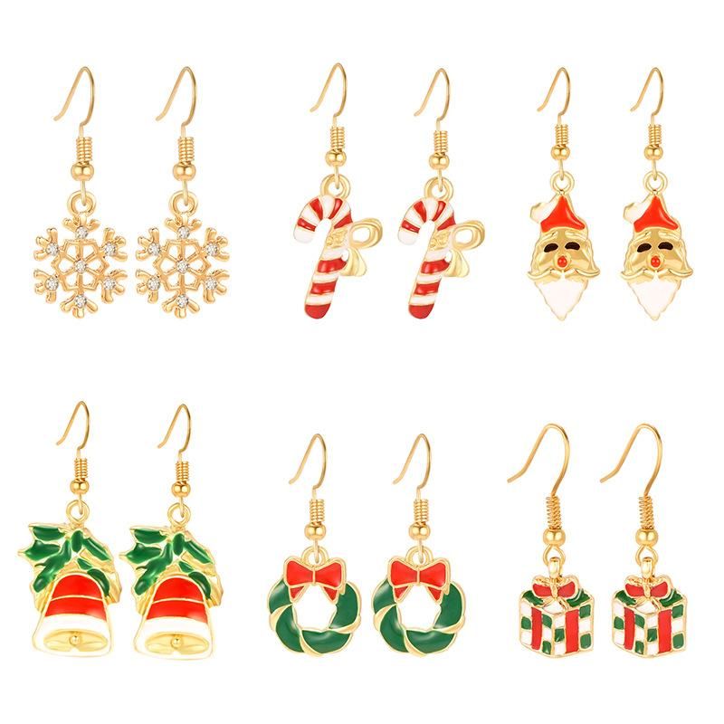 Long Christmas Gifts Christmas Hat Snowflake Earrings Nhxs151254