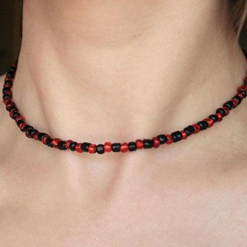 Ethnische Stil Perlen Halskette Farbe Xiaomi Perlen Schlüsselbein Kette Poxi Mi Feng Ya Kurze Halskette 12080-15