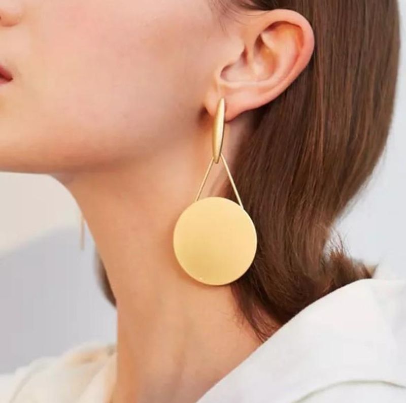 Fashion Long Face Thin Round Earrings Nhnt151291