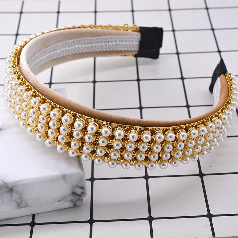 Korean Gemstone Pearl Headband Nhnt151294