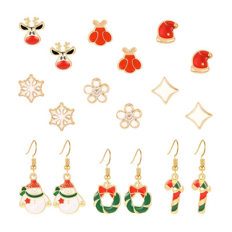 Fashion Elk Snowflake Christmas Gift Set Of 9 Nhxs151329