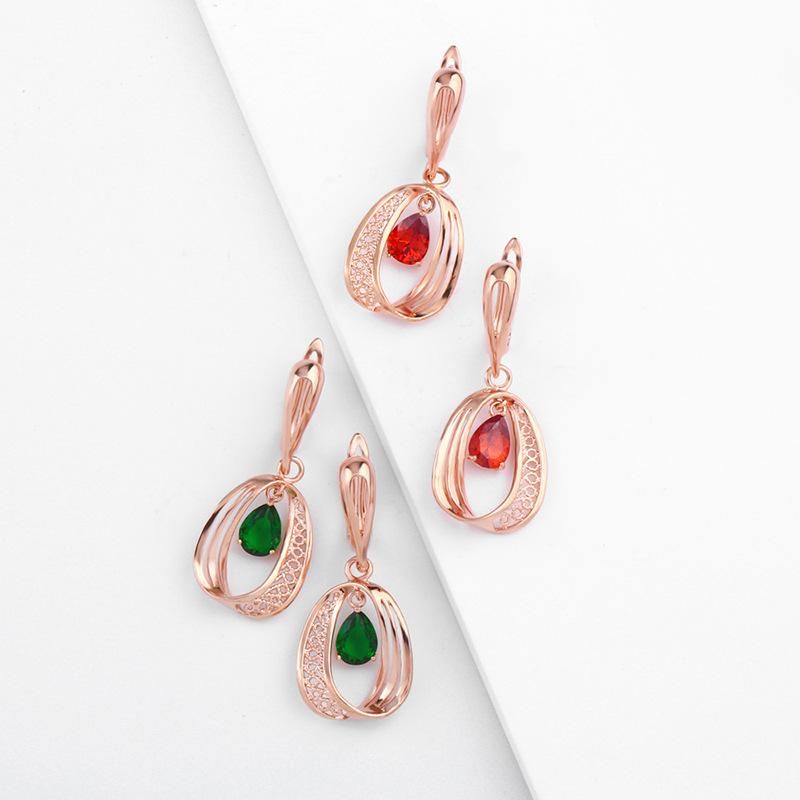 Rose Gold Fashion Shine Gemstone Earrings Nhas151416