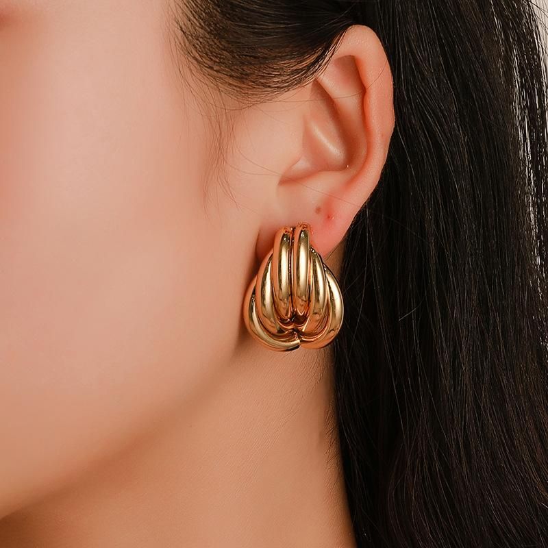 Fashion Metal Twisted Stud Earrings Nhdp151424
