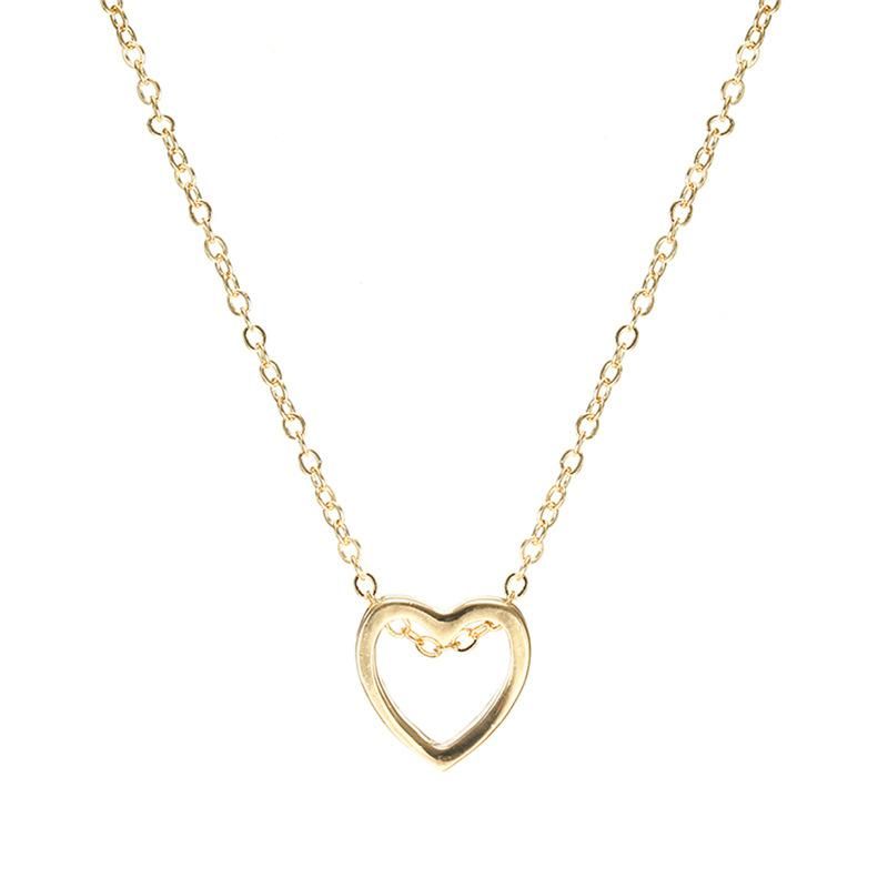 Golden Heart Shaped Necklace Nhpf151510