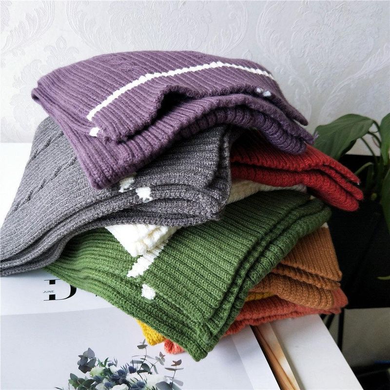 Winter Long Thick Korean Couple Knitted Wool Scarf Nhmn151747