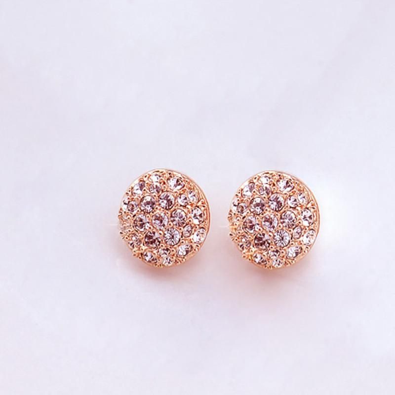 Fashion Full Diamond Round Stud Earrings Nhpf151877